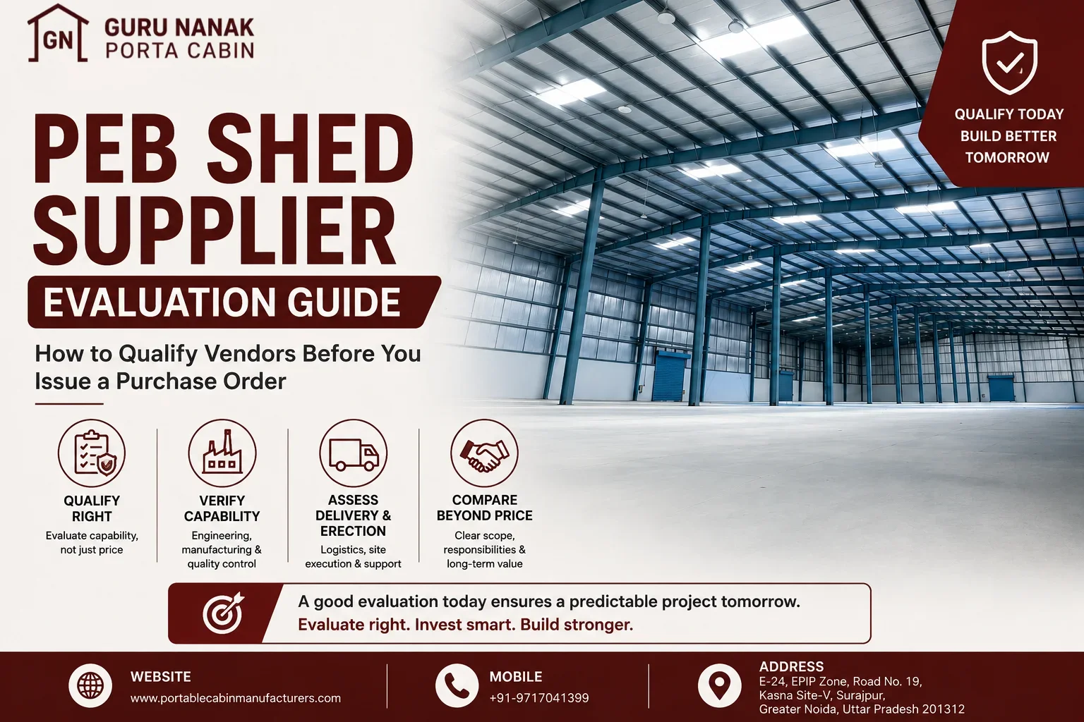 PEB Shed Supplier Evaluation Guide: How to Qualify Vendors Before You Issue a Purchase Order